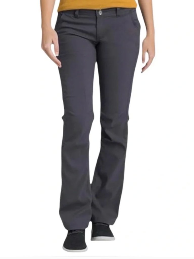 Prana Halle Hiking Pants Coal Gray Stretch Roll Up Women's Size 0